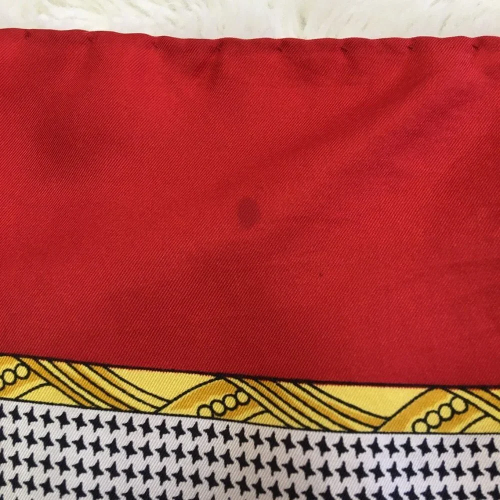 Christian Dior Vintage Silk Scarf Rolled Hems